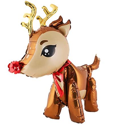 Toyland 3D Reindeer Shape Foil Balloon, 28 Inch, Air Fill