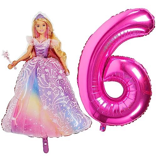 Toyland Barbie Foil Balloon Pack, 42 Inch Shape and 40 Inch Number