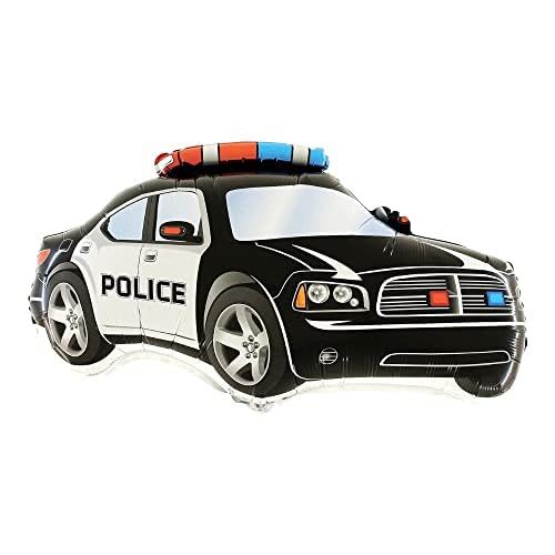 Toyland Black Police Car Shaped Foil Balloon, 37 Inch