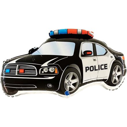 Toyland Black Police Car Supershape Foil Balloon, 37 Inch