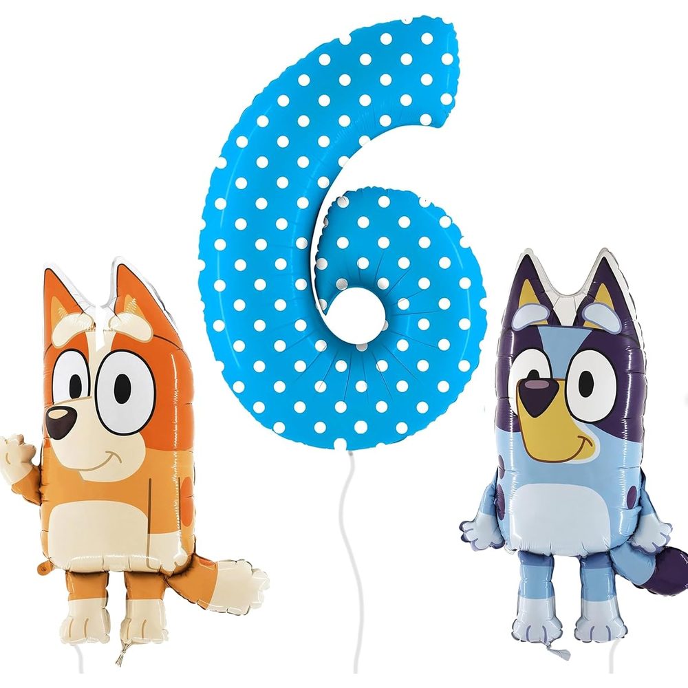 Toyland Bluey and Bingo Balloon Pack with 40 Inch Spotty Number 7 photo 2