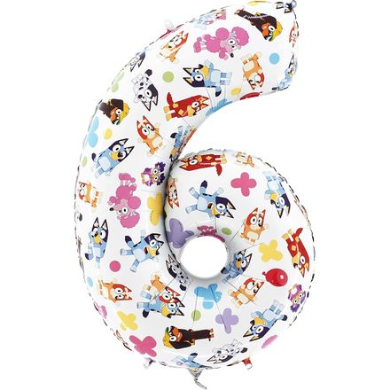 Toyland Bluey and Bingo 26 Inch Birthday Number Balloon, 1 to 6