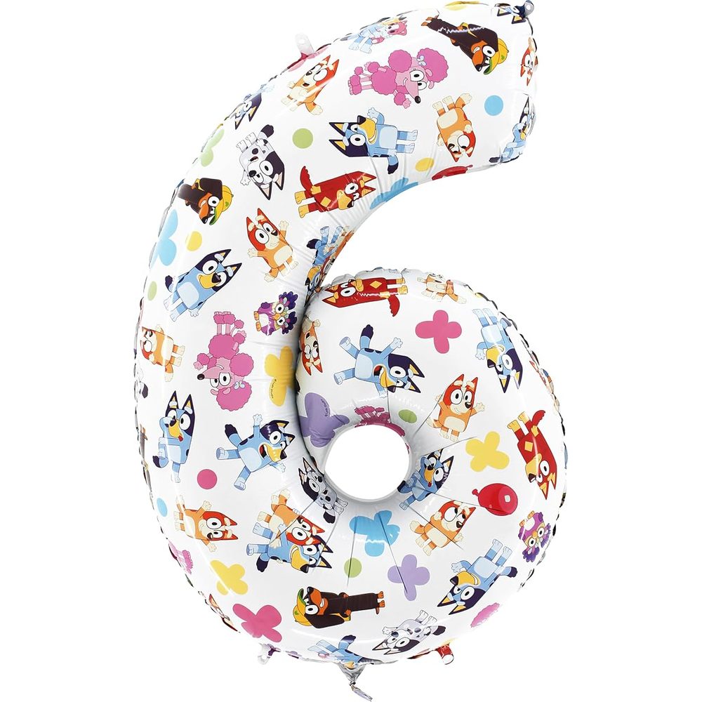 Toyland Bluey and Bingo 26 Inch Birthday Number Balloon, 1 to 6