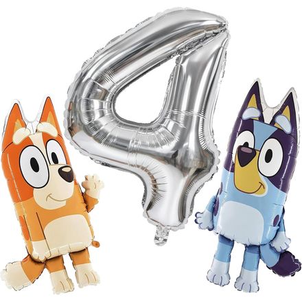 Toyland Bluey and Bingo Birthday Pack with 40-Inch Number Balloon
