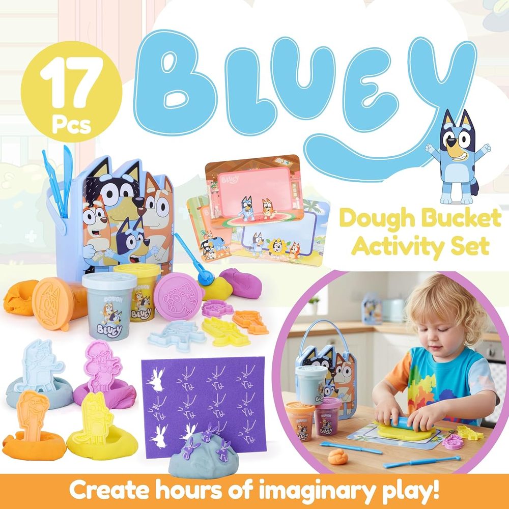 Toyland Bluey Dough Bucket Activity Set, 17 Pieces photo 2