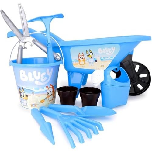 Toyland Bluey Garden Set with Wheelbarrow, 10 Pieces