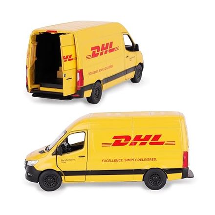 Toyland DHL MB Sprinter Pull Back Diecast Van, 1:48 Scale