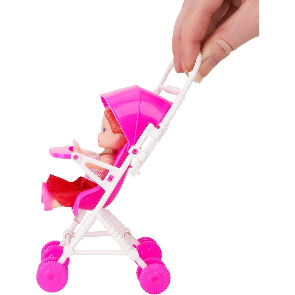 Toyland 12-Inch Doll with Baby Bump, Newborn, Toddler and Pram Set photo 3