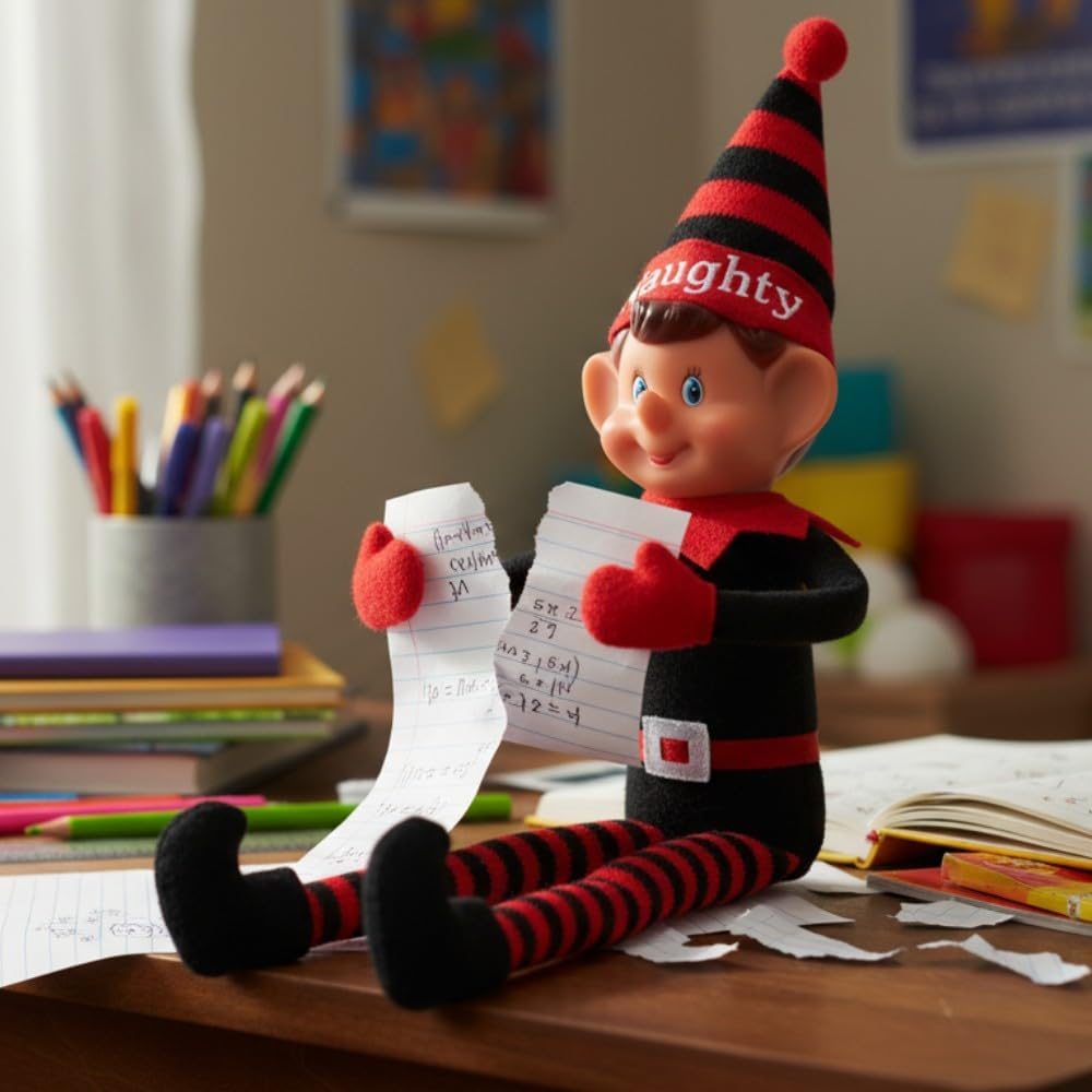 Toyland Elves with Attitude Naughty Elf Soft Toy, 14 in Red and Black photo 3