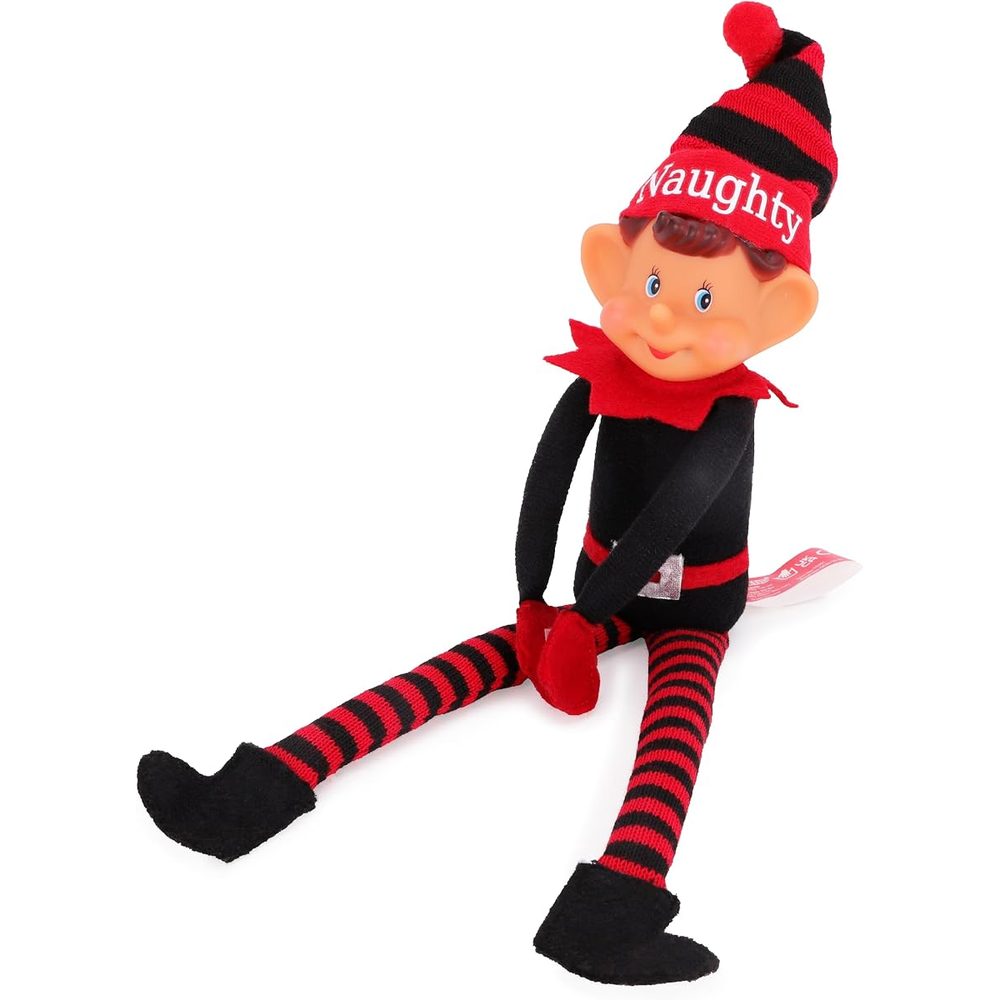 Toyland Elves with Attitude Naughty Elf Soft Toy, 14 in Red and Black