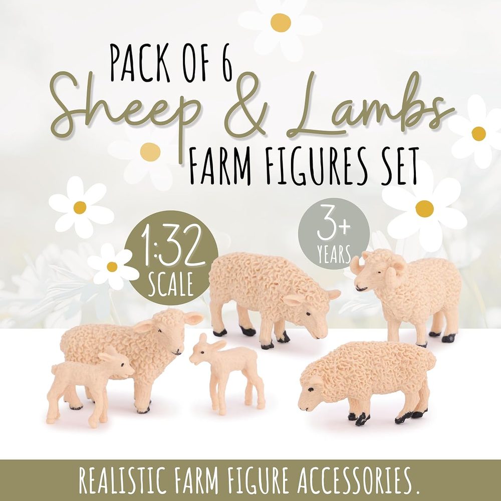 Toyland Farm Collection Sheep and Lambs, 1:32 Scale, Pack of 6 photo 2