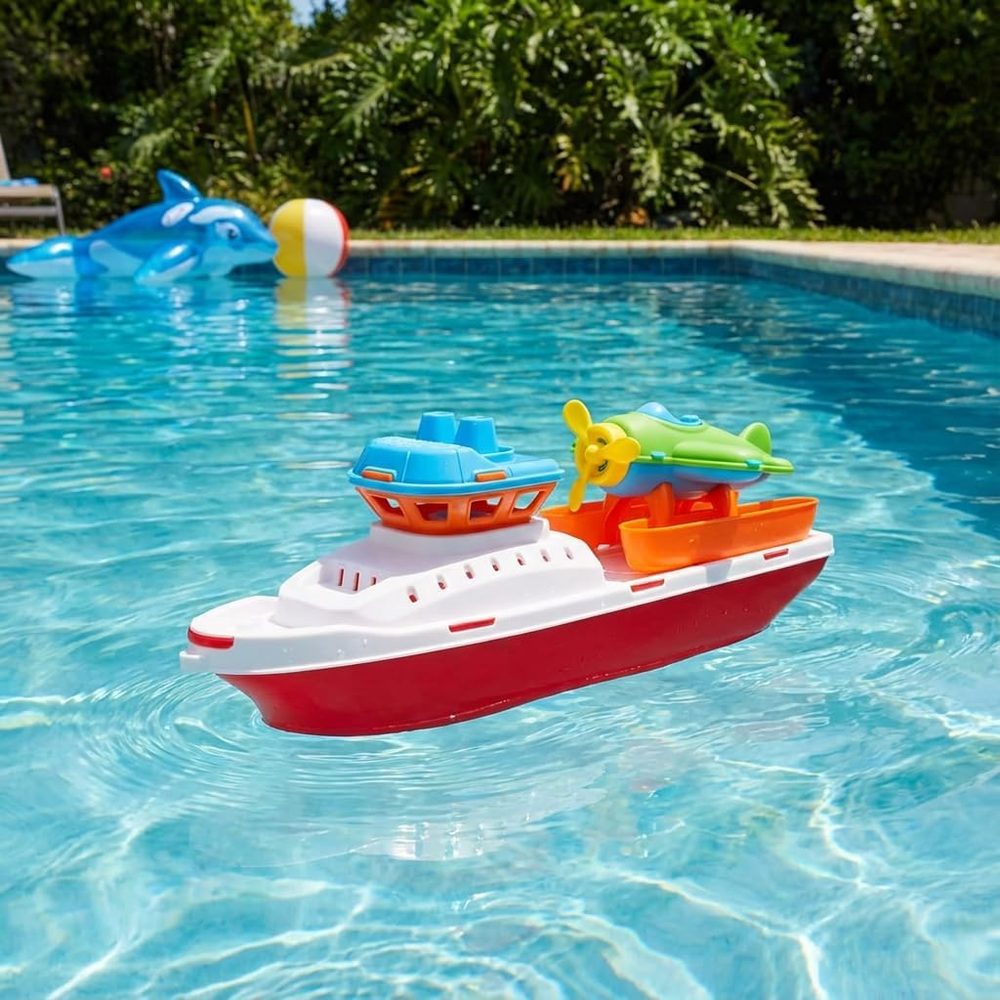 Toyland Floating Tugboat with Seaplane Bath and Pool Toy, 17 Inch photo 3