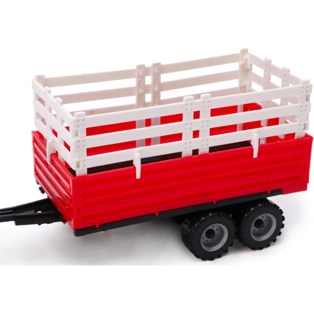 Toyland Friction Powered Red Farm Tractor with Trailer photo 3