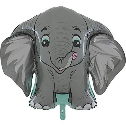 Toyland Gray Elephant Character Foil Balloon, 40 Inch