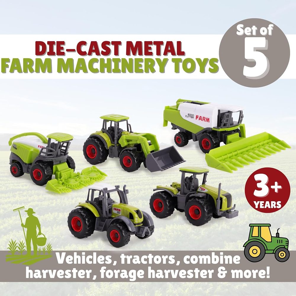 Toyland Green Die Cast Farm Machinery Toys, Set of 5 photo 2