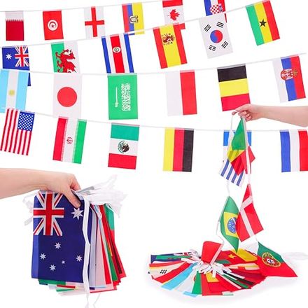Toyland International Flag Bunting Banner, 33 ft, 32 Nations