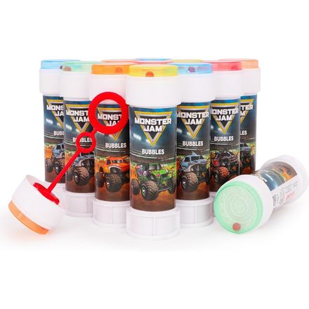 Toyland Monster Jam Bubbles with Wands and Maze Lids, Pack of 12