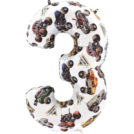 Toyland Monster Jam Number 3 Foil Balloon, 26 Inch