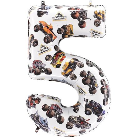Toyland Monster Jam Number 5 Foil Balloon, 26 in