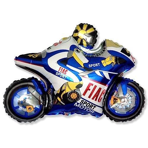 Toyland Moto Racing Motorbike Foil Balloon, 26 Inch, Blue