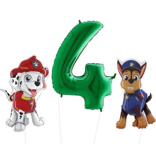 Toyland Paw Patrol Chase and Marshall Balloon Pack with 40 Inch Number