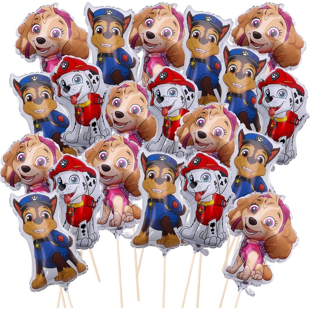 Toyland Paw Patrol Mini Balloons with Sticks and Cups, Pack of 20