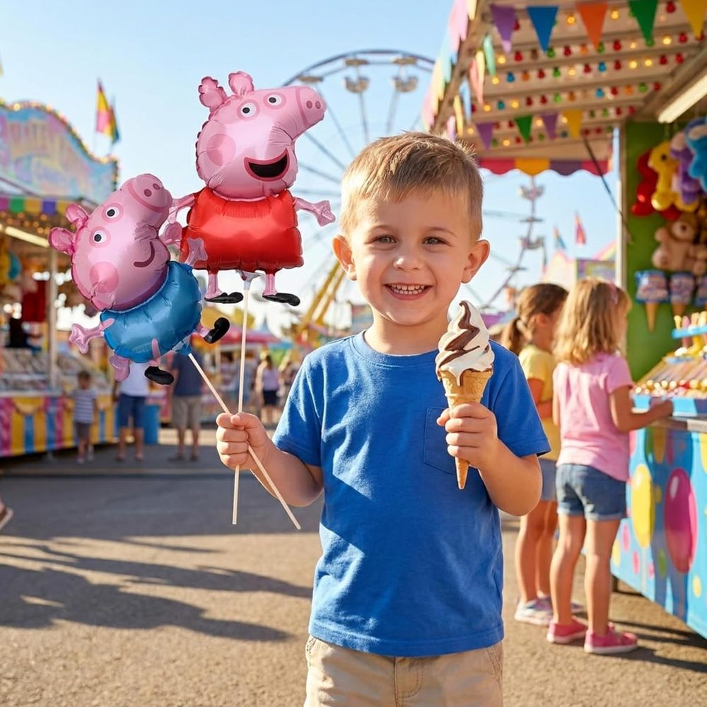 Toyland Peppa and George Pig Mini Balloons with Sticks, Pack of 20 photo 3