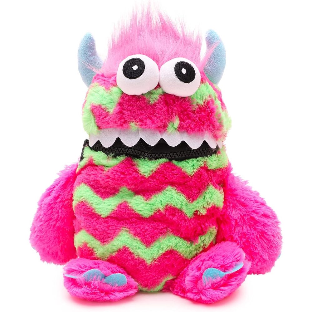 Toyland Pink and Green Worry Monster Plush Soft Toy, 9 Inch
