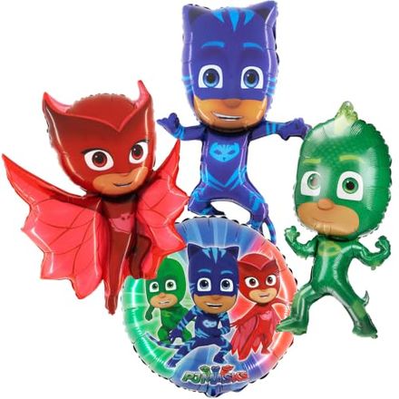 Toyland PJ Masks Balloons Pack of 4, Owlette, Catboy and Gekko
