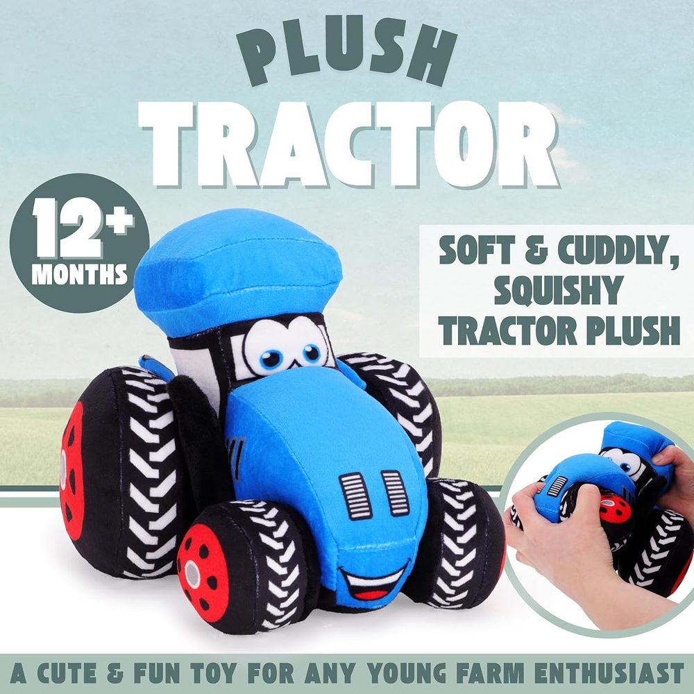 Toyland Plush Farm Tractor Soft Toy, 8 Inch, Blue photo 2