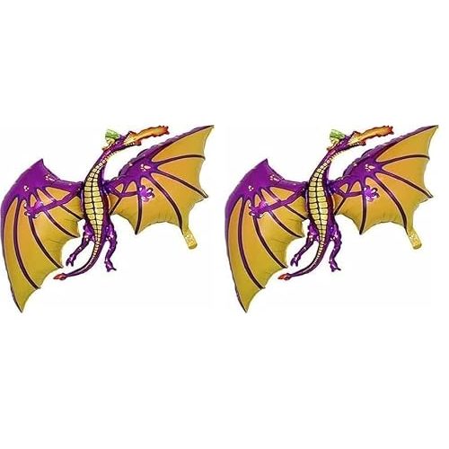 Toyland Purple Dragon Shaped Foil Balloons, 36 Inch, Pack of 2