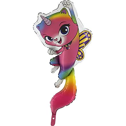 Toyland Rainbow Butterfly Unicorn Kitty Foil Balloon, 41 Inch