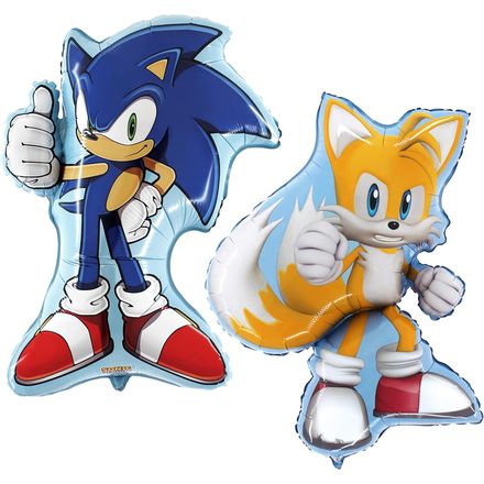 Toyland Sonic and Tails Foil Balloons, 29 and 33 Inch, Pack of 2