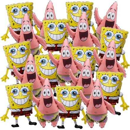 Toyland SpongeBob and Patrick Mini Balloons, 15 Inch, Pack of 20