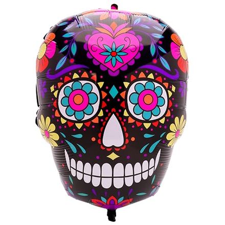 Toyland Sugar Skull Shaped Foil Balloon, 22 Inch