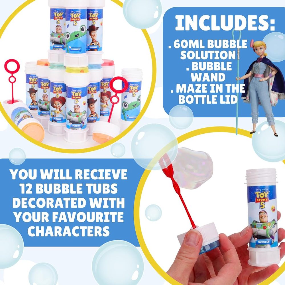 Toyland Toy Story Bubbles with Wands and Maze Lids, Pack of 12 photo 3