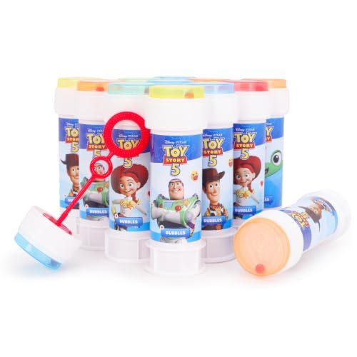 Toyland Toy Story Bubbles with Wands and Maze Lids, Pack of 12