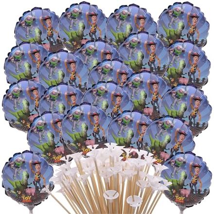 Toyland Toy Story Mini Balloons with Sticks and Cups, Pack of 21